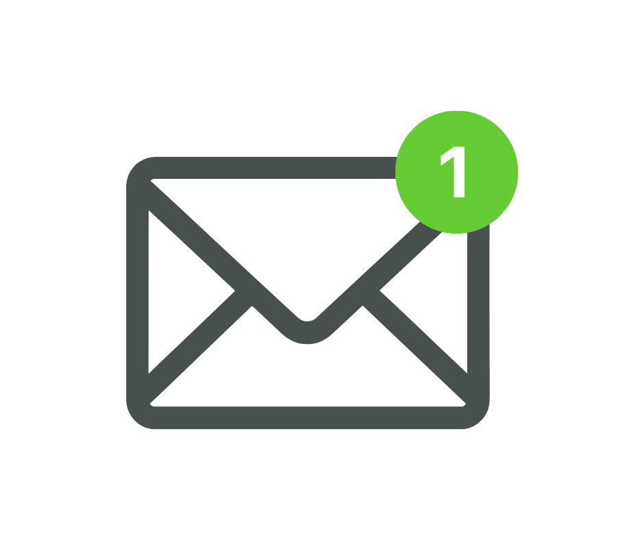 mail icon with notification